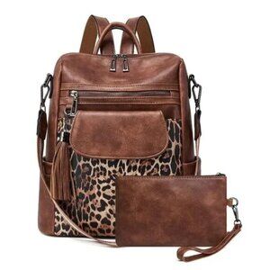 Leopard Print Backpack  